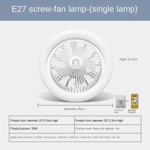 พัดลมติดเพดานใช้แก๊สและ USB ในร่มพร้อมไฟใบพัด5ใบควบคุมทางกลสำหรับบ้าน E27 - Product Image 4
