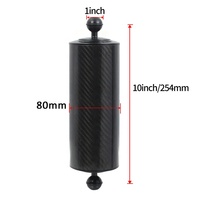 Adaptateur de bras flottant en fibre de carbone Takenoken de 80 mm de diamètre, double rotule, support pour photographie sous-marine, accessoire pour caméra d'action sportive