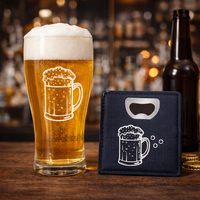 Coffret bière pour la fête des pères, coffret cadeau pour les amateurs de bière avec verre à bière et ouvre-bouteille pour papa, cadeau d'anniversaire pour la fête des pères