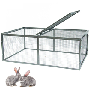 Doppia porta cucciolo di gatto casa di coniglio mobili <span class=keywords><strong>gabbia</strong></span> cane cuccia all'aperto <span class=keywords><strong>gabbia</strong></span> di metallo per animali domestici - Product Image 1