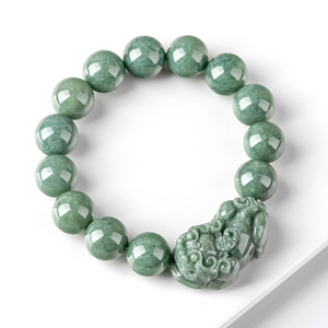 <span class=keywords><strong>Bracciale</strong></span> a catena <span class=keywords><strong>con</strong></span> perle di <span class=keywords><strong>giada</strong></span> vintage spesse 13 mm e design Pixiu, in giadeite naturale autentica, gioiello unisex da regalo - Product Image 5