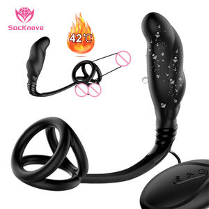SacKnove हीटिंग सिलिकॉन रिमोट मूत्रमार्ग मुर्गा अंगूठी गुदा पिछवाड़े 10 मोड हिल मालिश पुरुष घर मालिश प्रोस्टेट खिलौने - Product Image 1