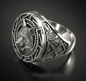 Bague tête de loup Viking pour hommes mythologie nordique rétro Thai argent guerrier Totem bijoux bijoux de mode - Product Image 4