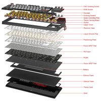 Skyloong Keyboard Gaming Mini, papan kunci nirkabel berkabel RGB menyala dengan lampu latar 1 buah Keyboard bermain game PC