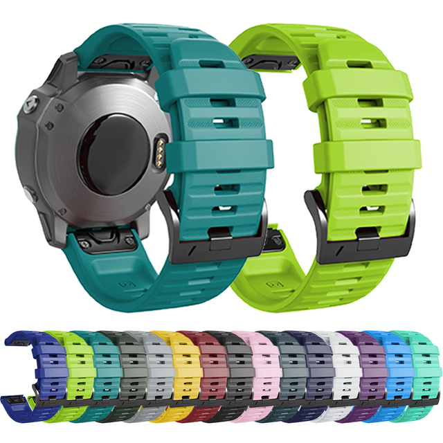 Tschick for Garmin Fenix 5X Bands Easy Fit 26mm Soft Silicone Watch Bands Replacement for Fenix 6X/ 6X Pro/ 5X/ 5X Plus/ 3/ 3HR