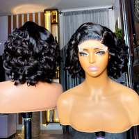 Perruque bouclée Bounce en cheveux Remy, perruque complète à dentelle transparente, double épaisseur, 12 pouces, avec baby hair, pour femmes, vente en gros par Senmu Beauty
