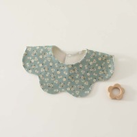 Mamibai Lot de 3 bavoirs bébé 360 degrés |   Bavoirs réversibles en coton à volants avec boutons-pression |   Ananas floral à carreaux |   3 Couleurs |   0-3 ans