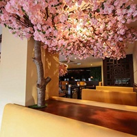 Kustom DIY 1-12m besar putih merah muda bunga ceri cabang pohon buatan Jepang bunga sakura pohon untuk Hotel restoran dekorasi