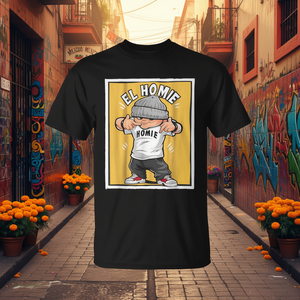 Camiseta El Homie Mexican Homie El Cholo para adultos, unisex, de algodón negro, ropa informal - Product Image 3