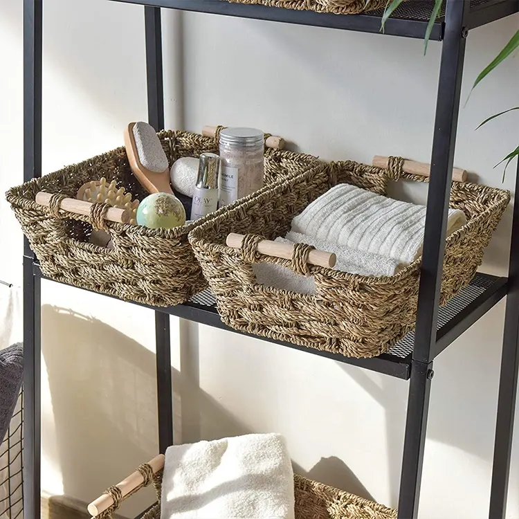 Cửa Hàng Hộp Tổ Chức Mỹ Phẩm Liễu Lưu Trữ Trang Trí Giỏ Wicker Giặt Giỏ