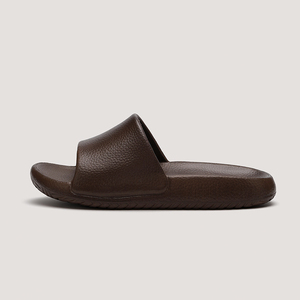CUEBY Women Brown PU <b>Slide</b> Slippers Open Toe Anti-Slippery EVA Outsole Indoor All Seasons - Product Image 3