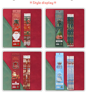 XinyiArt 6pcs 4 Styles Crayons <span class=keywords><strong>de</strong></span> forme ronde HB Crayons non aiguisés avec gommes Parfait pour les projets d'artisanat <span class=keywords><strong>de</strong></span> <span class=keywords><strong>dessin</strong></span> <span class=keywords><strong>de</strong></span> cadeau <span class=keywords><strong>de</strong></span> Noël - Product Image 5