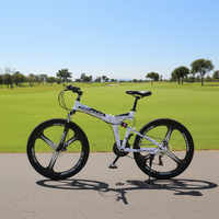 Vélo de montagne pliable King Kong 26 pouces avec cadre en acier au carbone, vitesse variable, double frein à disque, fourche à suspension, double amortisseur