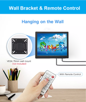 Moniteur LCD carré de 12 pouces pour HDMI CCTV TFT LED, montage sur panneau pour TV de voiture, moniteurs Raspberry Pi avec haut-parleur intégré pour ordinateur de bureau