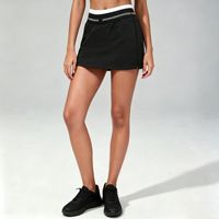 Ensemble de yoga pour femmes, hautement extensible, avec bordure contrastée, effet deux pièces, soutien-gorge de sport, jupe-short de tennis, séchage rapide, pour la course, le golf, le fitness, vêtements de sport