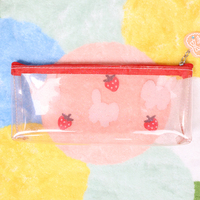 Personnalisé Simple Mignon Vent Niche Transparent Trousse pour Filles Portable PU Dessin Animé Papeterie Sac avec UV Imprimé Fermeture Éclair