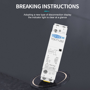 Contacteur modulaire AC domestique TOCT1 2P 25A DC 12V 24V Bobine 220V/230V 50/60HZ Rail DIN 2NO ou 1NO 1NC - Product Image 6