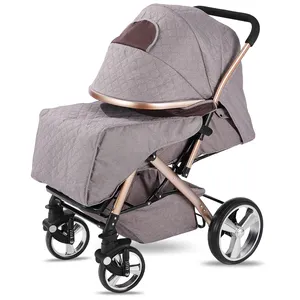 Winter Kinderwagen Warm Baby Kinderwagen Koud Weer Baby Push Chair Met Gewatteerde Verdikte Gewatteerde Luifel Verwijderbaar Voedsel Lade