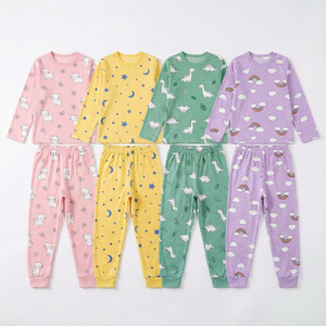 Ensemble pyjama bébé en coton imprimé, doux, sûr, écologique, manches longues, fermeture boutonnée, haut et pantalon tricotés, unisexe - Product Image 5