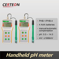 Medidor de pH portátil digital con batería y compensación térmica para aguas residuales