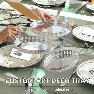 Plateaux de service multifonctionnels en céramique, imprimés sur mesure, style Art Déco, motif animalier, pour la personnalisation de mariage et les souvenirs de marque - Product Image 2