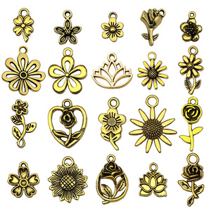 Pendentif Fleur en Alliage Doré Antique pour la Fabrication de Bijoux DIY, Composants Breloques pour Boucles d'Oreilles et Colliers, Plaqué Alliage de Zinc, Tournesol Rose - Product Image 5