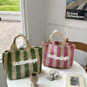 Bolsos de Mano Bordados <span class=keywords><strong>a</strong></span> Mano, Bolso de Playa Vintage <span class=keywords><strong>para</strong></span> Mujer, Bolso de Mano Informal Colorido de <span class=keywords><strong>Crochet</strong></span>, Bolso Tipo Cubo con Logotipo Bordado Personalizado - Product Image 2