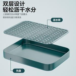 ที่วางแก้วน้ำแบบหรูหราพร้อมถาดรองรูปทรงสี่เหลี่ยม แห้งเร็ว สำหรับใช้ในบ้าน - Product Image 4