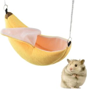 Accessoires de Cage Hamster, jouets de chambre de Hamster pour petits animaux glisseur de sucre écureuil Hamster jouer sommeil (banane) - Product Image 1