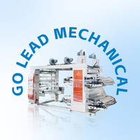 Machine d'impression flexographique entièrement automatique Go Lead, contrôlée par Android, 4 couleurs, 80 m/min, pour sacs en plastique avec structure en ligne