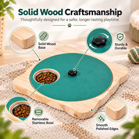 Gamelle interactive rotative en bois pour animaux de compagnie avec bol en acier inoxydable pour chats et chiens – Vente en gros