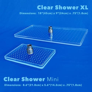 Pommeau de douche en acrylique cristal rectangulaire transparent avec cascade et couverture complète du corps OEM en usine - Product Image 3