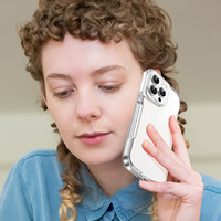 Coques de téléphone portable de luxe transparentes antichoc en TPU + acrylique avec poignée pour 16 Pro Max 15 14 13 12 11