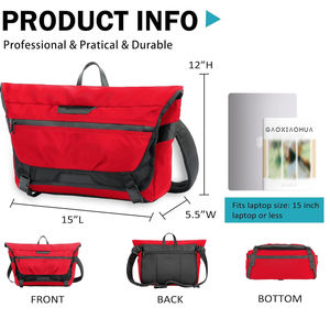 Personnalisé meilleur grand grand rouge léger homme femmes moto vélo sport sac de messager avec compartiment pour ordinateur portable - Product Image 3