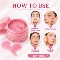 Patchs pour les yeux au collagène et à la caféine rose PDRN en gros, 60 patchs, masque raffermissant au rétinol pour les poches, les cernes et les ridules