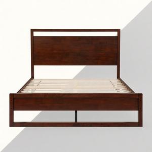 Cadre de lit Queen de haute qualité avec pied de lit bas, lit plateforme gain de place avec espace sous le lit - Product Image 2