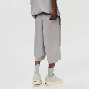 Pantalones Cortos Bermuda Casuales de 3/4 para Hombre, Logotipo Frontal Personalizado, Cintura Elástica, Tejido de Lana Transpirable - Product Image 4