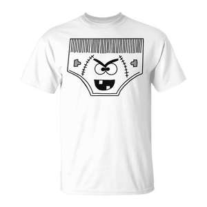 T-shirt de costume d'underwear effrayant pour adulte unisexe blanc - Product Image 1