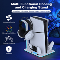 Honcam Station de charge pour éclairage RGB Station multifonctionnelle Ventilateur réglable à 3 niveaux Support de refroidissement fin