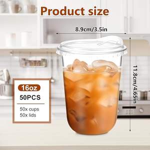 Verre en forme de U pour boissons froides, gobelet transparent pour le bureau, pour jus, soda ou bière - Product Image 1