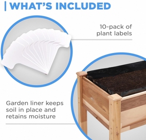 Jardinière surélevée en bois de style classique pour la culture de plantes aromatiques, légumes, fleurs et succulentes - Product Image 4