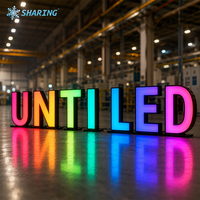 Letrero Luminoso LED RGB Personalizado, Letrero 3D de Gran Tamaño con Iluminación Frontal, Letrero Pixelado para Eventos Comerciales y Telón de Fondo para Escenarios