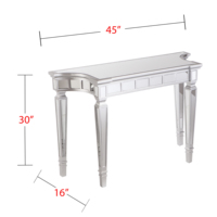 Table de console en verre, miroir écrasé, avec miroir, à la mode