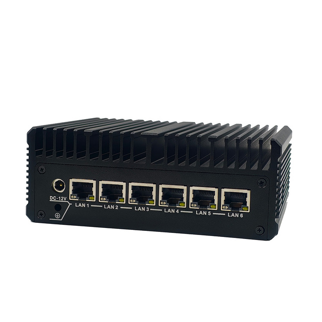 Fanless Firewall Router Mini PC Intel J6412 N100 N305 6Lan I226-V 2.5G DDR5 NVMe 1*COM POE PfSense OPNsense Mini pc