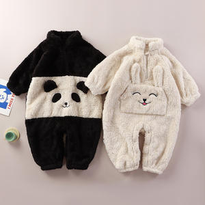 Nouvelle <span class=keywords><strong>combinaison</strong></span> chaude pour bébé, vêtements d'hiver, <span class=keywords><strong>pyjama</strong></span> en peluche mignon de <span class=keywords><strong>panda</strong></span> avec fermeture à boutons, vêtements de maison mignons pour bébé - Product Image 1