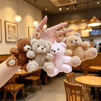 Porte-clés en peluche ours en peluche avec double porte-clés ours en peluche mignon et porte-clés jouet pour sac à main, sac à dos et sac