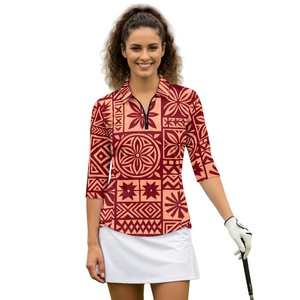 Ropa Hawaiana con Estampado Personalizado, Top Deportivo Casual con Media Cremallera y Estampado de Flores Naupaka, Manga 3/4 para Mujer - Product Image 3