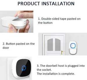 Kerui <strong>Ring</strong> <strong>Doorbell</strong> Chime 433MHz 32 <strong>Ring</strong> Tones <strong>5</strong> Volume Levels Mute 100dB Waterproof Wireless <strong>Doorbell</strong> - Product Image 5