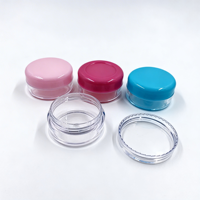 Mini pot rond en plastique PS avec couvercle noir, capacité 3g 5g 3ml 5ml, pour le stockage de concentrés cosmétiques, modèle CXT-088, moulage par injection