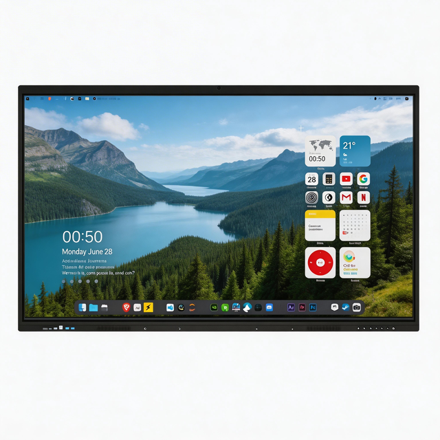 86 Inch Interactive Flat Panel 4K Smart Board A311D2 8+128 AI Camera 48MP Dual WiFi Bluetooth Conference Touch Screen Display